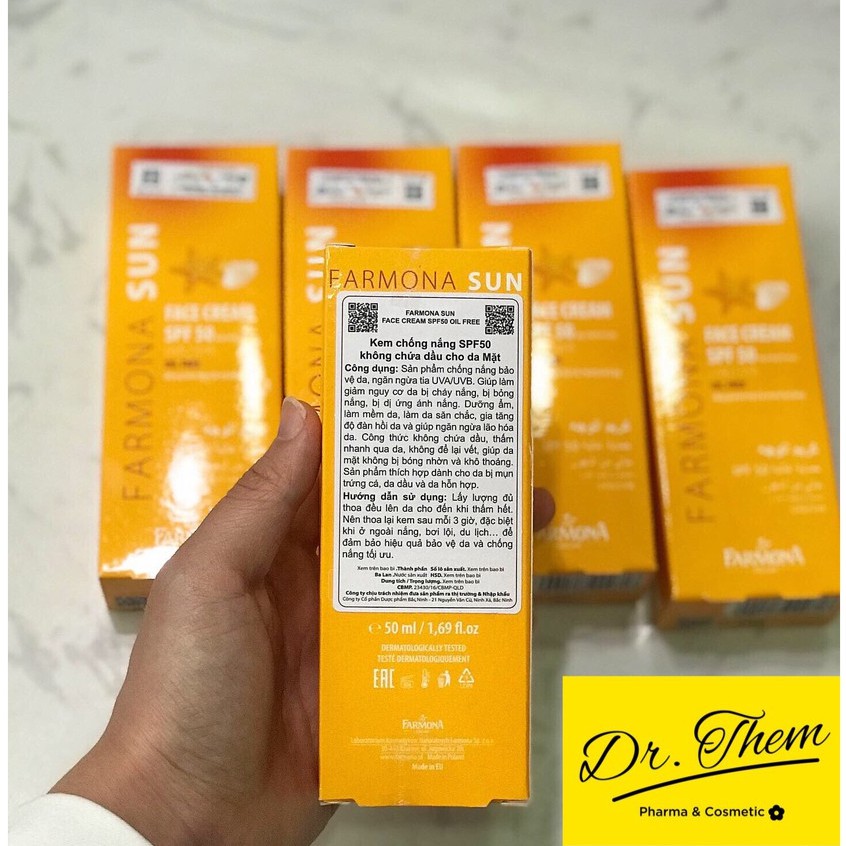 ✅[Chính Hãng] Kem Chống Nắng Farmona Sun Face Cream Oil Free Spf50 Cho Da Dầu Mụn 50ml, Không Chứa Dầu Cho Da Mặt spf 50 | BigBuy360 - bigbuy360.vn