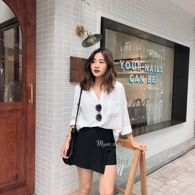 [ Mã FAGREEN55 giảm 10% tối đa 30K đơn 99K] Quần giả váy vạt lệch chất đẹp | BigBuy360 - bigbuy360.vn