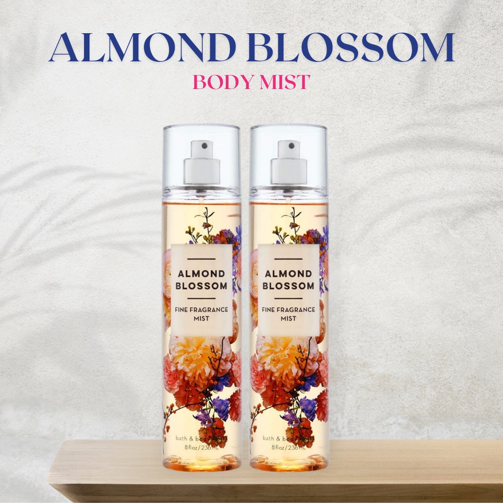 Xịt Thơm Toàn Thân Body Mist Bath & Body Works Almond Blossom - Hương Thơm Ngọt Ngào Chai 236ml