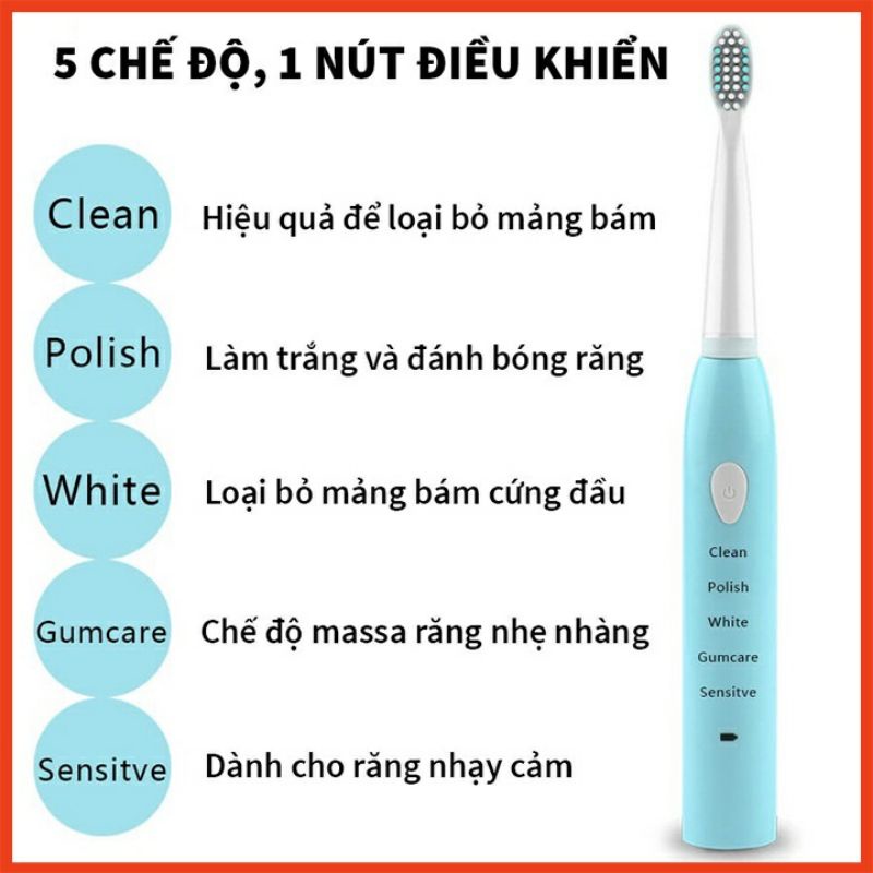 Bàn chải điện tự động đánh răng với 5 chế độ