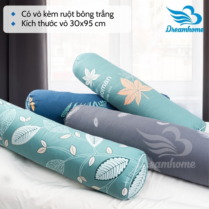 Gối ôm cotton 100% dài 95cm khóa kéo, gối ôm hình thú cho bé ôm ngủ dài đẹp Dreamhomebedding