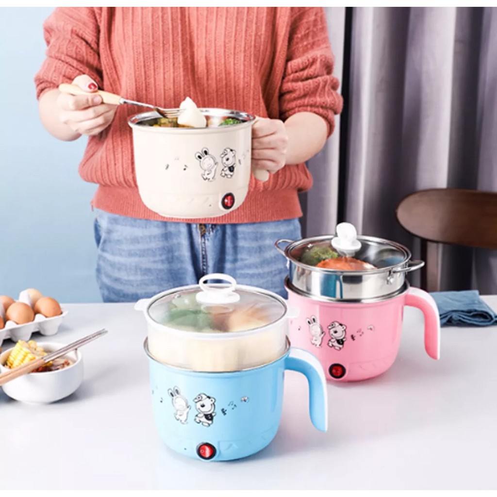 NỒI ĐIỆN NẤU MÌ LUỘC TRỨNG CỰC NHANH - CA NẤU MÌ SIÊU TỐC, NỒI LẨU ĐIỆN MINI ĐA NĂNG