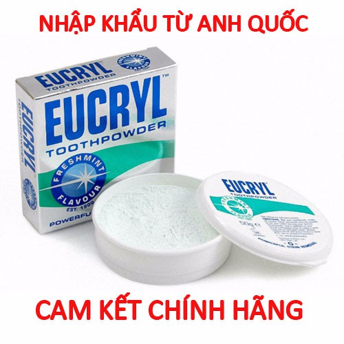 Bột tẩy trắng răng EuCryl Màu xanh từ Anh Quốc