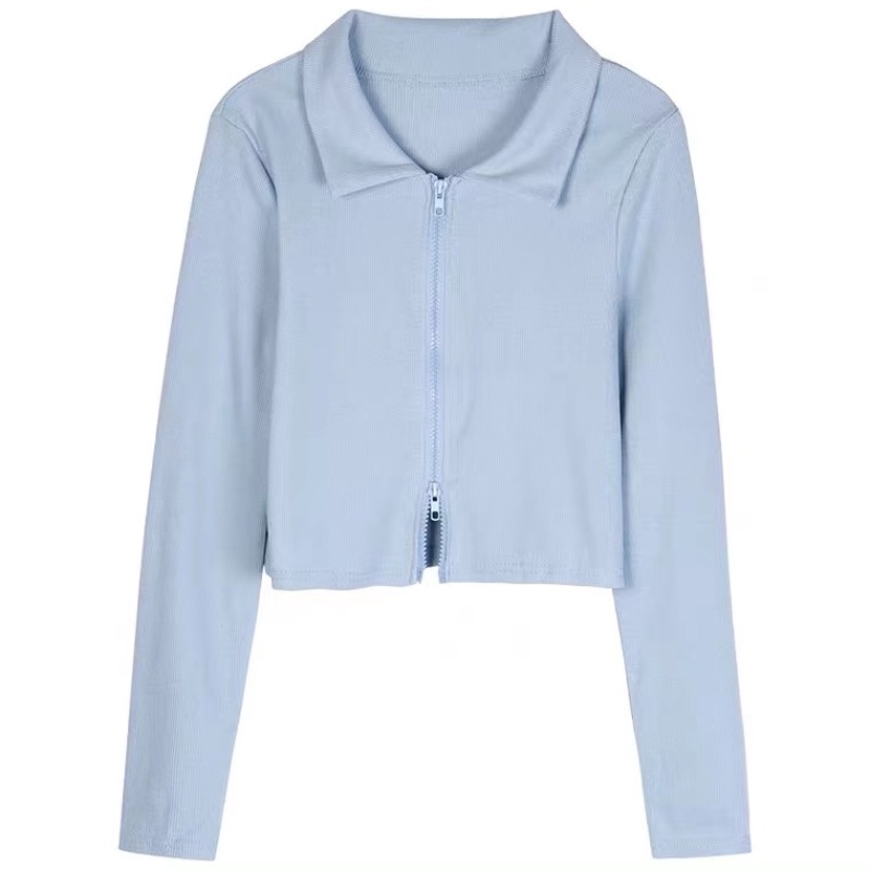 Áo khoác cardigan phối khoá kéo thời trang mùa thu phong cách Hàn Quốc