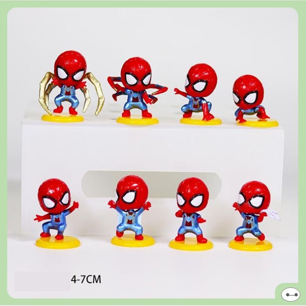 SET 8 MÔ HÌNH SPIDER MAN CHIBI KUTE 4-7CM