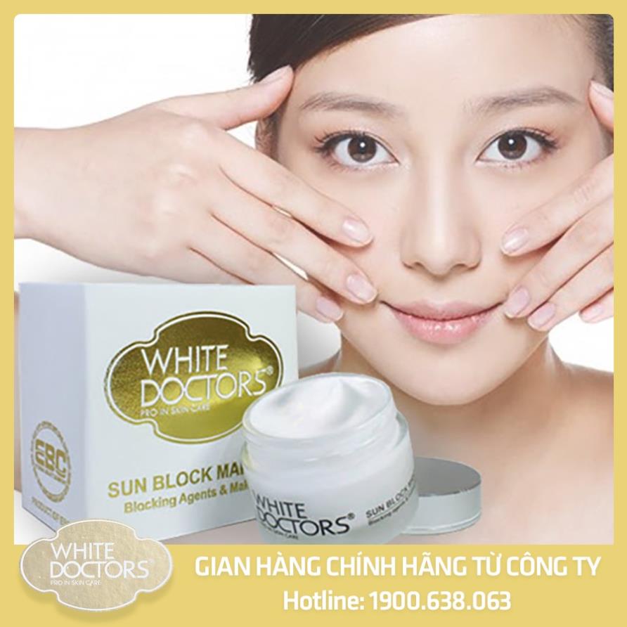 Kem Trang Điểm Chống Nắng White Doctors Sun Block Makeup SPF 40+ Che Khuyết Điểm Làm Đều Màu Da Lọ 40g