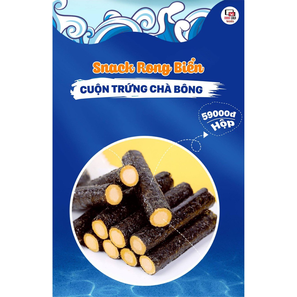  [SẴN] Snack rong biển cuộn trứng chà bông 2 vị