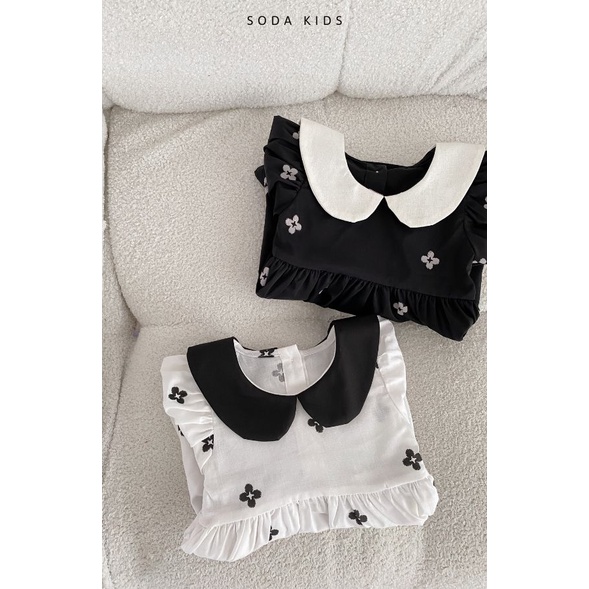 Váy bé gái jiso dress SODA KIDS thiết kế babydoll cổ vuông tiểu thư, dễ thương, phong cách Hàn Quốc