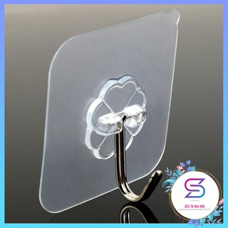 Combo 5 Móc Dán Tường Siêu Dính Trong Suốt Chịu Lực Tốt Treo Tường Chắc Chắn 6x6 cm