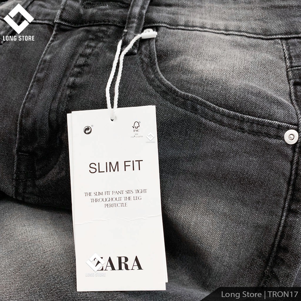 Quần jean nam đen xám chất bò co giãn cao cấp ống đứng dáng ôm skinny đẹp có big size LONGSTORE Tron17 | BigBuy360 - bigbuy360.vn