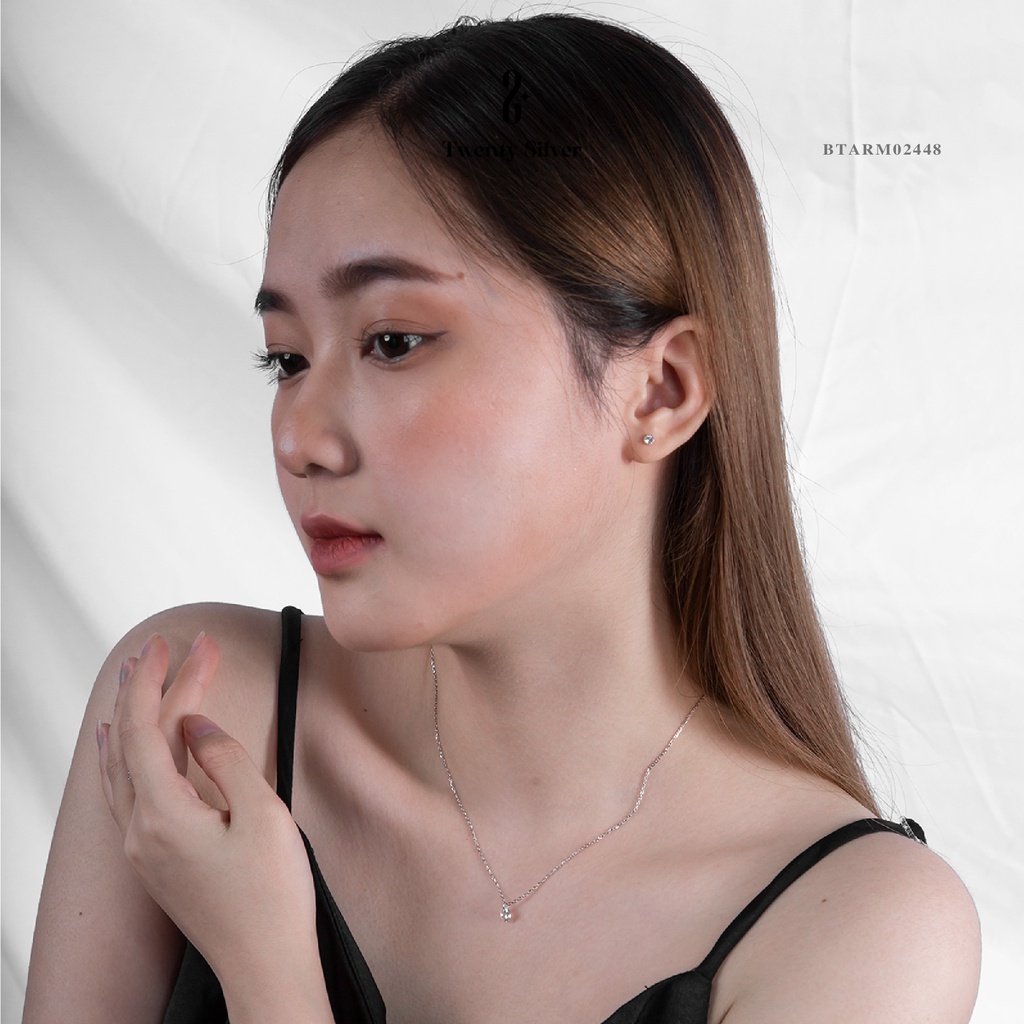 Khuyên Tai Bạc Nữ S925 Glitter BTARM02448. Bông Tai Bạc Nữ S925 20Silver