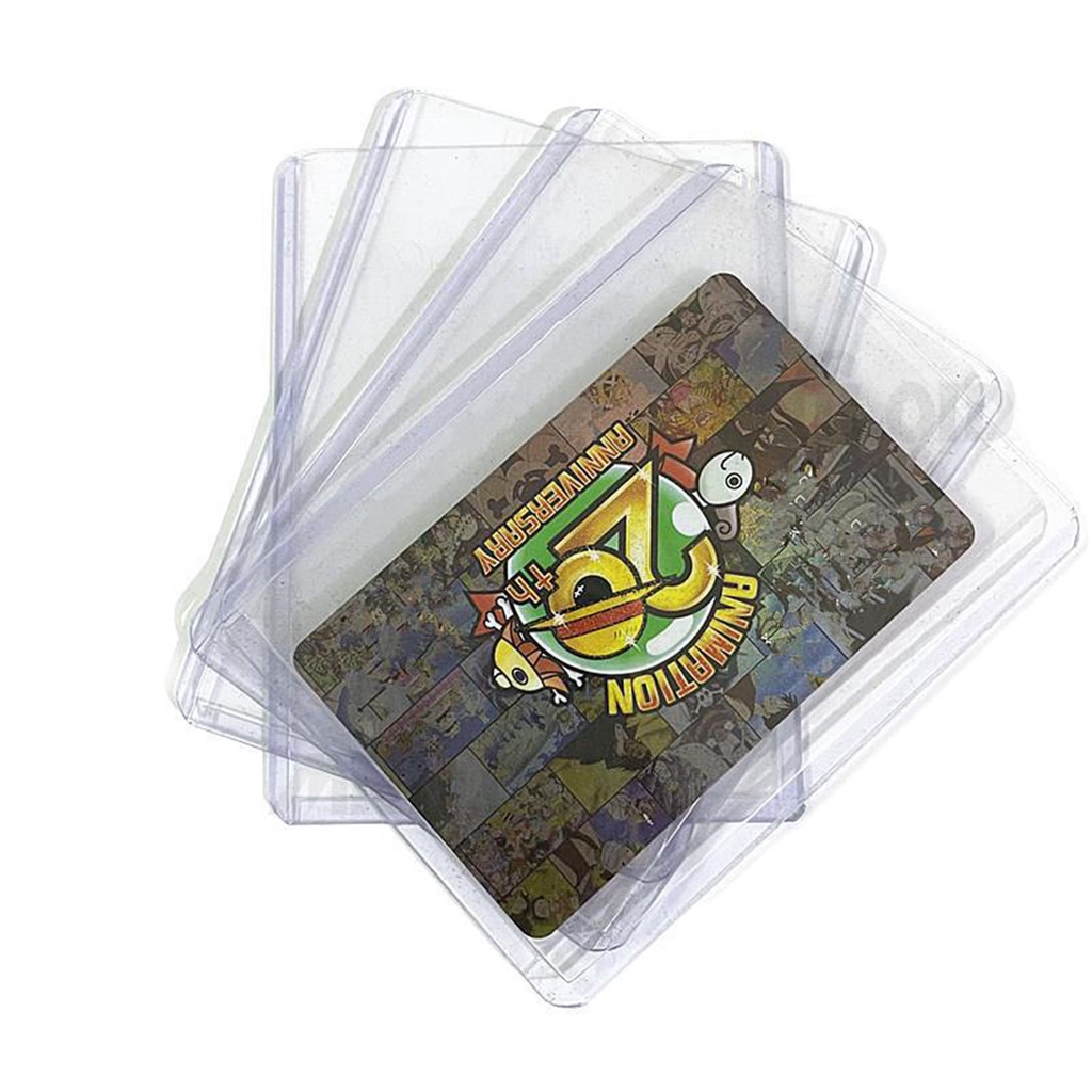 CLEVER 25 Pieces Rigid Plastic Card Sleeves Collectible Protective Sleeves Holder Card Holder Trading Card Clear Sleeves Storage Basketball Sports Cards