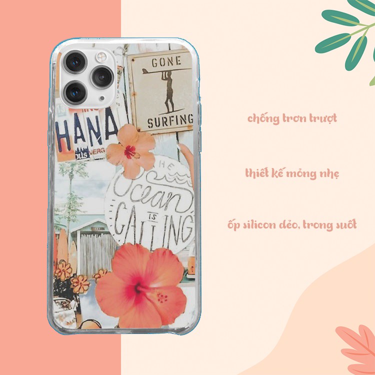 Ốp lưng iphone silicon Aesthetic beach ocean mùa hè du lịch rực rỡ cho IP5 đến IP 12 pro max PAP20210701