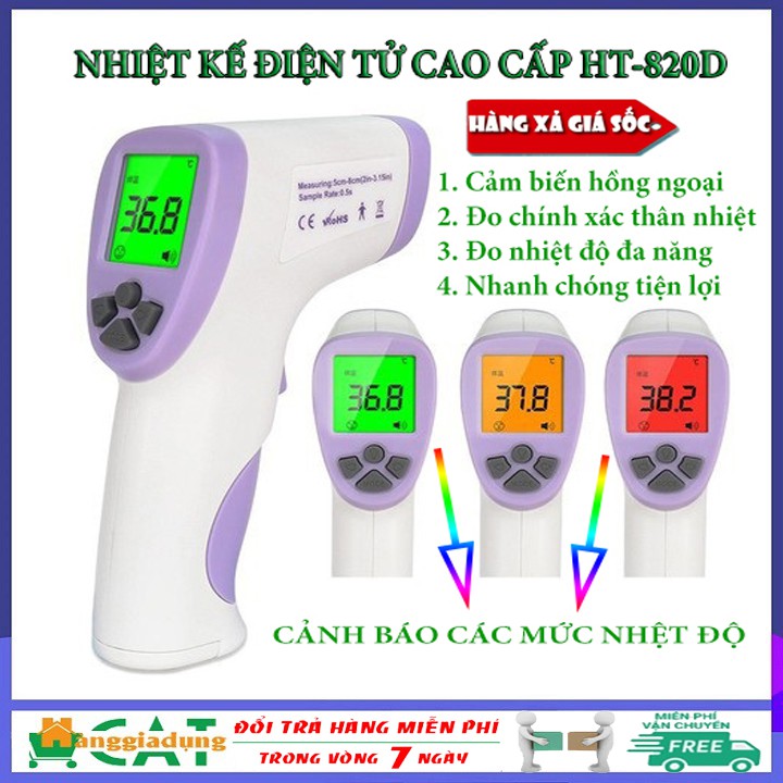 [Hàng chính hãng] Nhiệt kế điện tử cao cấp HT-820D, máy đo thân nhiệt cảm biến hồng ngoại đo chính xác nhiệt độ