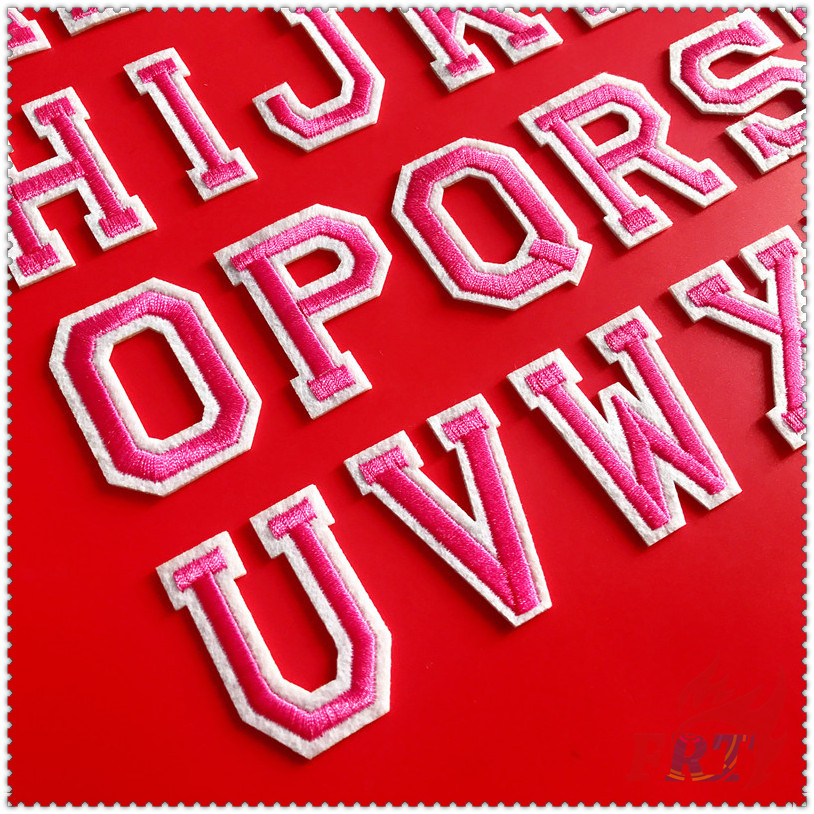 1 Miếng vá quần áo hình chữ cái tiếng anh màu hồng