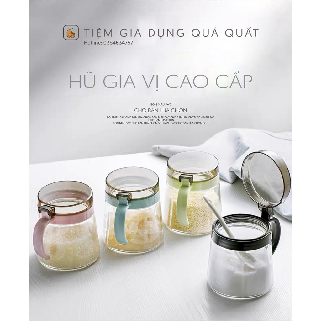 Hũ Đựng Gia Vị, Lọ, Hộp, Hũ Thủy Tinh Đựng Gia Vị 500 ml Chống Nước, Ẩm Mốc, Côn Trùng