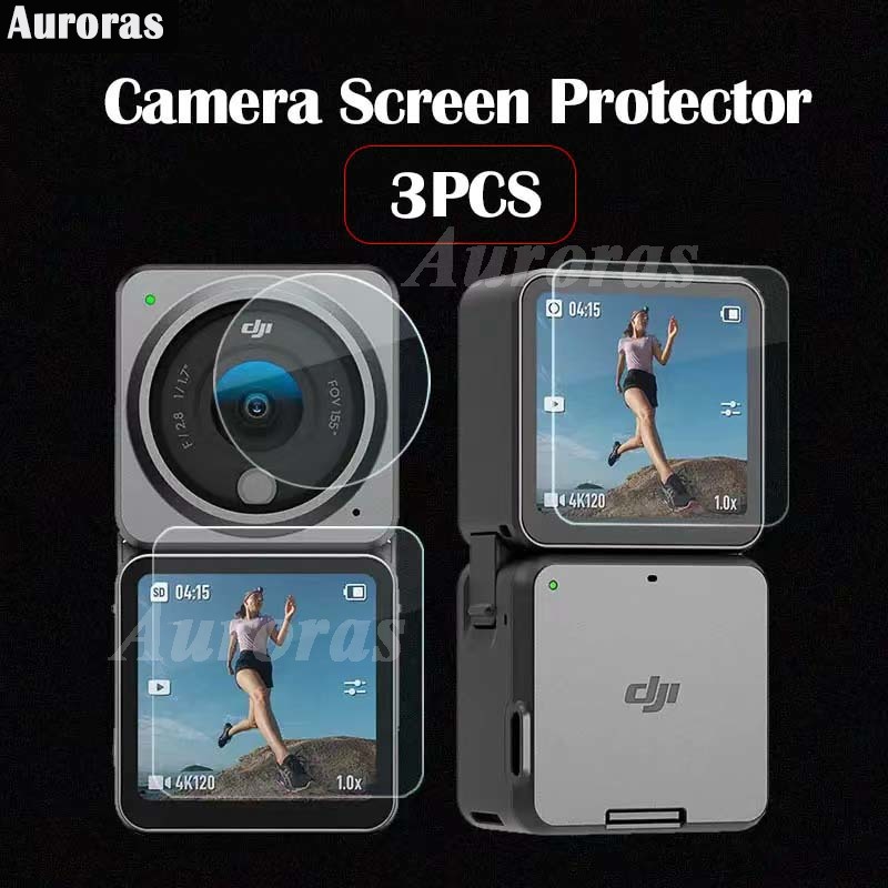 Set 3 kính cường lực bảo vệ ống kính máy ảnh cho Dji Action2
