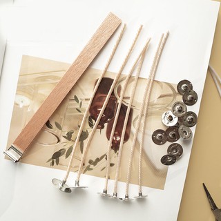 Bấc Gỗ - Kèm Chân Làm Nến Thơm Handmade