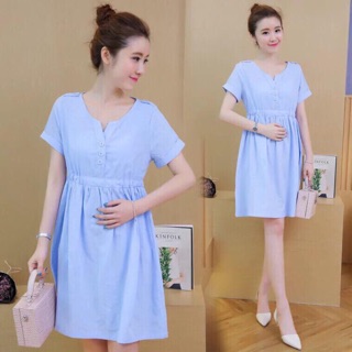 VÁy bầu khuy cổ