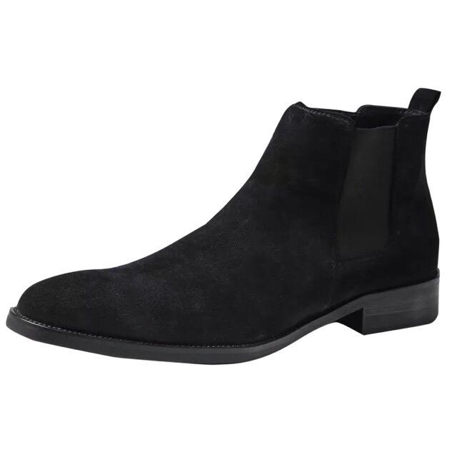 Bốt nam chất da lộn cổ cao bo chun K2 Shop (Đen) | BigBuy360 - bigbuy360.vn