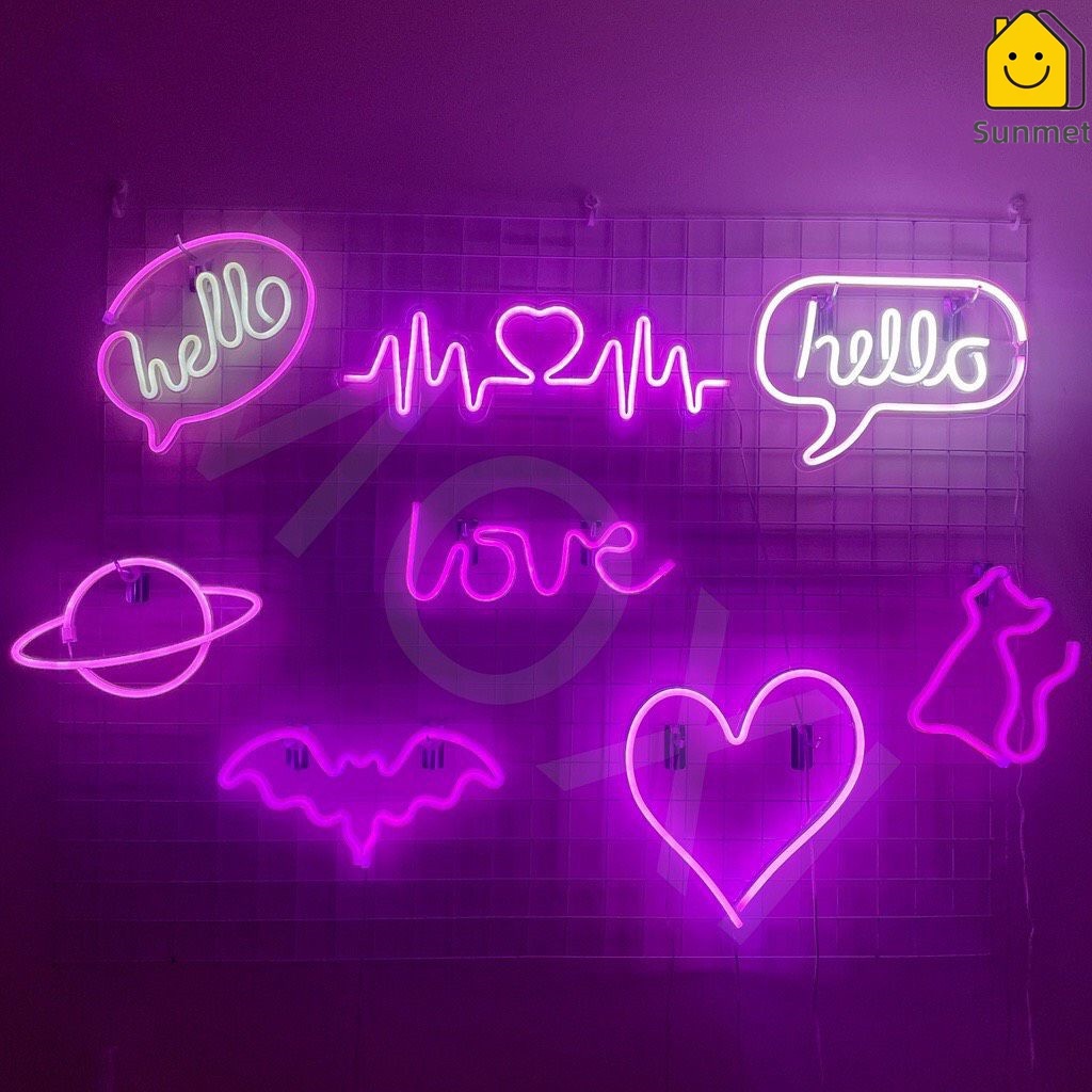 Đèn led neon nhiều mẫu Nhịp đập Trái tim quà tặng VALENTINE trang trí DECOR phòng ngủ USB