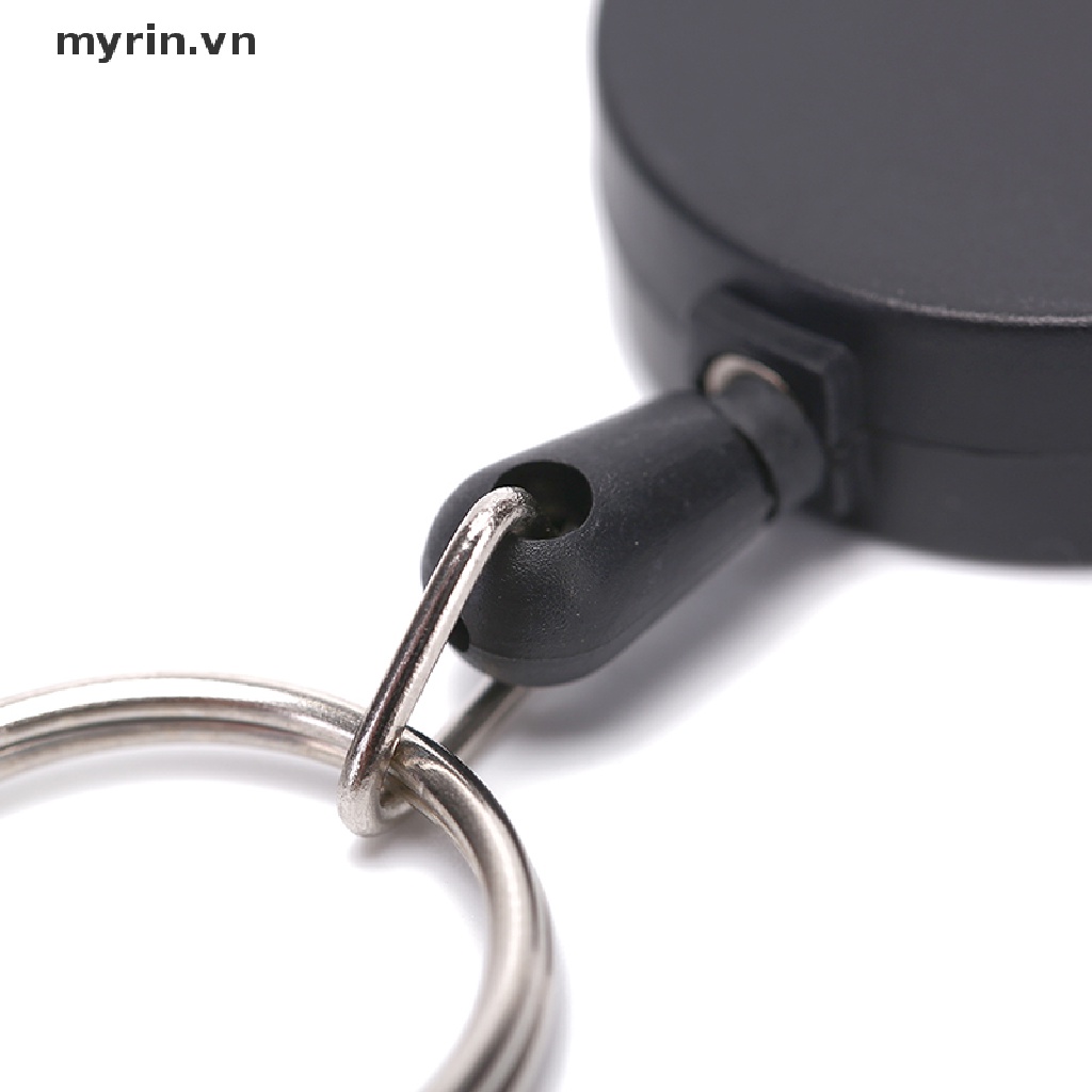 Myrin Móc Chìa Khóa Bằng Thép Cuộn Dây Màu Đen Có Thể Thu Vào