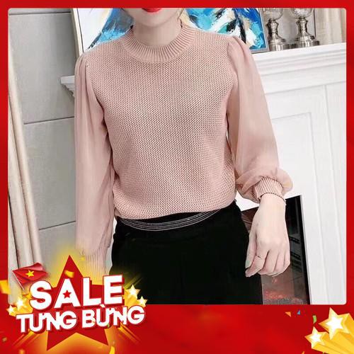 BÁN BUÔN_ÁO LEN PHỐI VOAN CỔ TRÒN -Hàng nhập khẩu