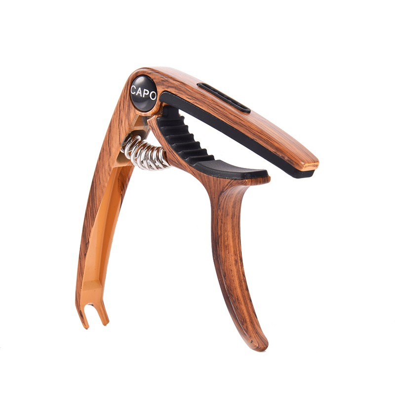 Guitar Capo for 6/12 Electric Guitars Bass Ukulele (Wood color)