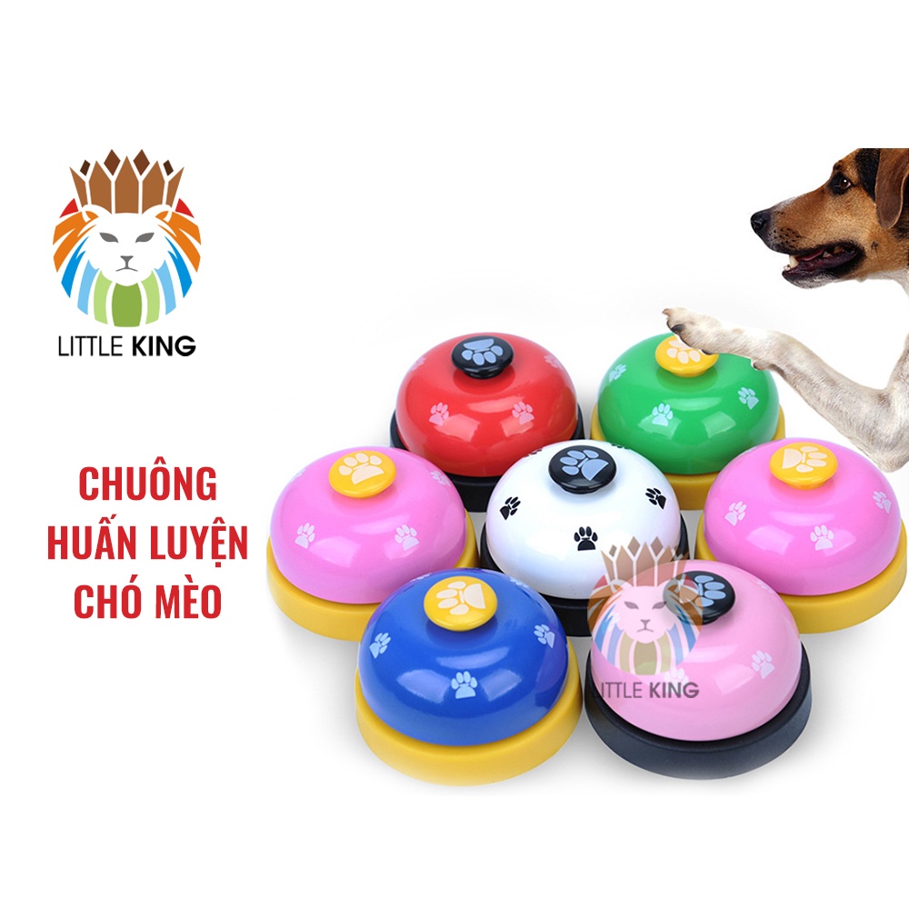 Chuông huấn luyện chó mèo, thú cưng hoạt tiết bàn chân có nút bấm Little King pet shop