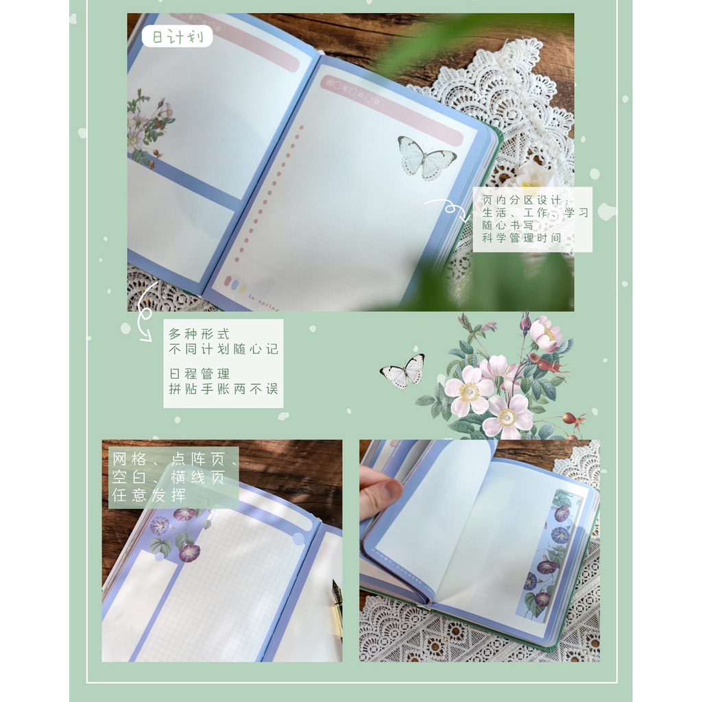 Sổ tay hoa bìa cứng giấy in màu