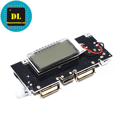 Mạch Sạc Pin Dự Phòng 2 Cổng USB Tích Hợp LCD