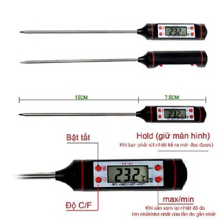 Que đo nhiệt độ nước, sữa