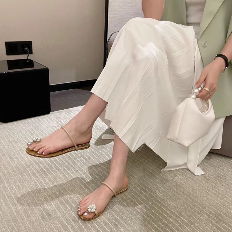 ( Ảnh thật ) 1128-5 dép xỏ ngón đính đá