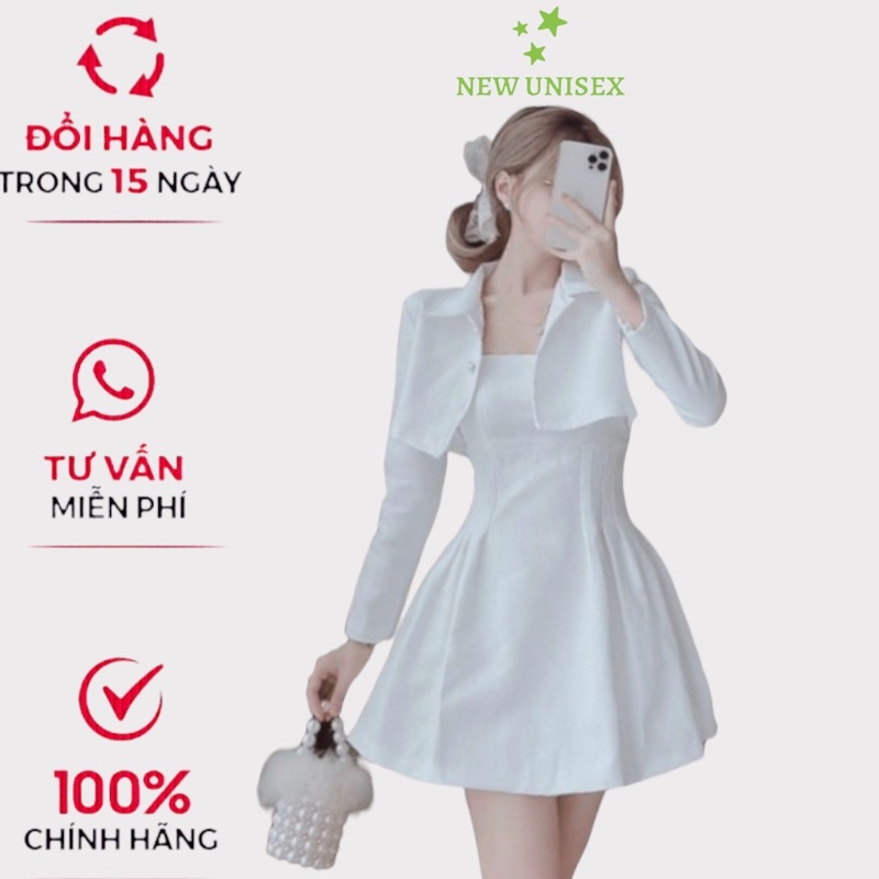 Đầm Công Chúa Màu Trắng Dáng Xòe Có Áo Khoác Lửng Chất For Mặc Đẹp Tôn Dáng [NEW UNISEX]