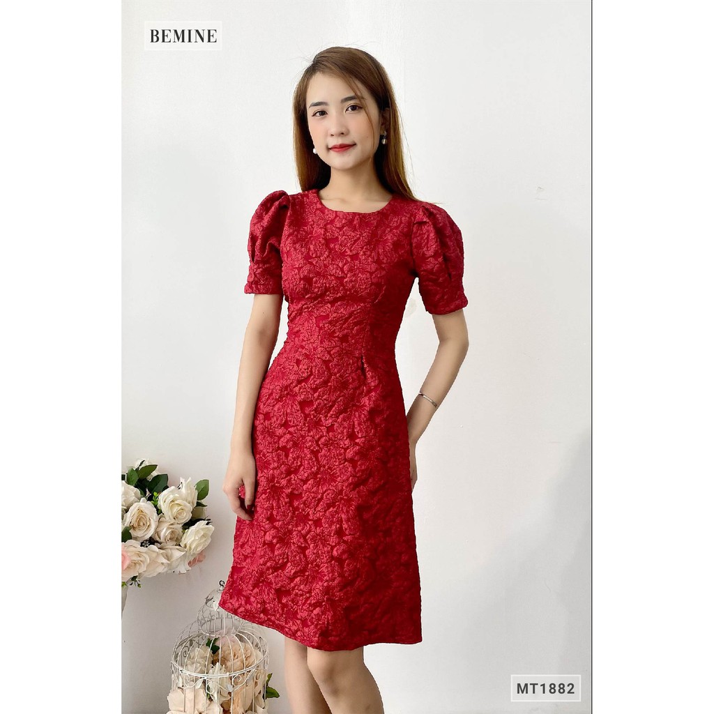 Đầm thanh lịch tay bồng ly eo BEMINE MT1882DO | BigBuy360 - bigbuy360.vn
