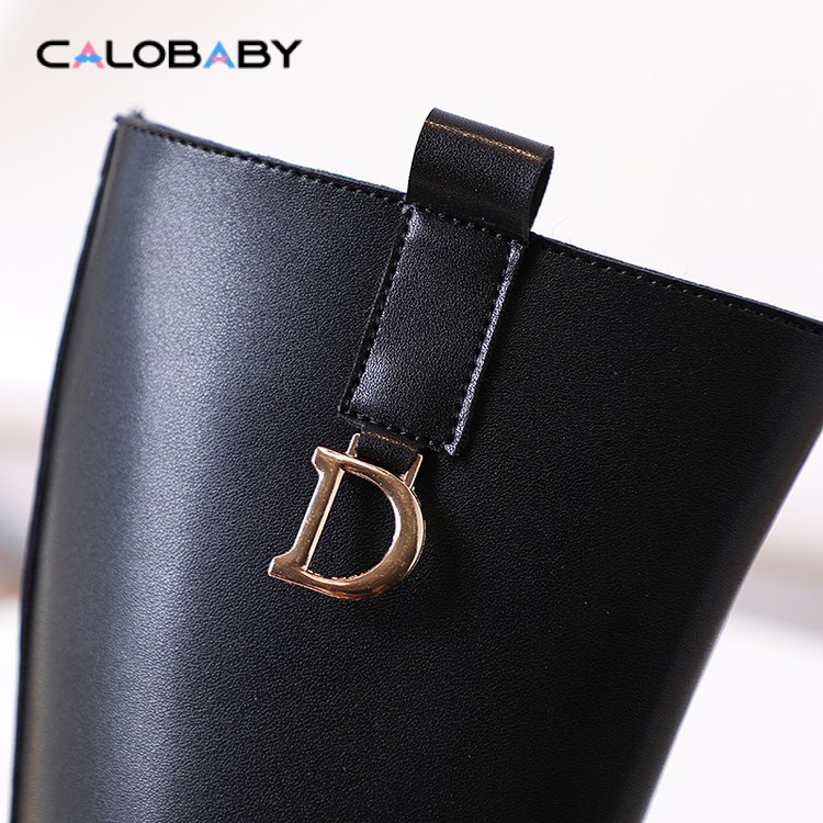 Giày Bốt Cao Su Sợi Nhỏ Đế Bằng Phối Khóa Kéo Bên Hông Thời Trang Mùa Đông Cho Bé Gái C6KL