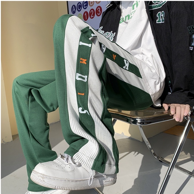 Quần Dài Thể Thao Kẻ Sọc Phong Cách Âu Mỹ Size M-3XL Cho Nam Nữ