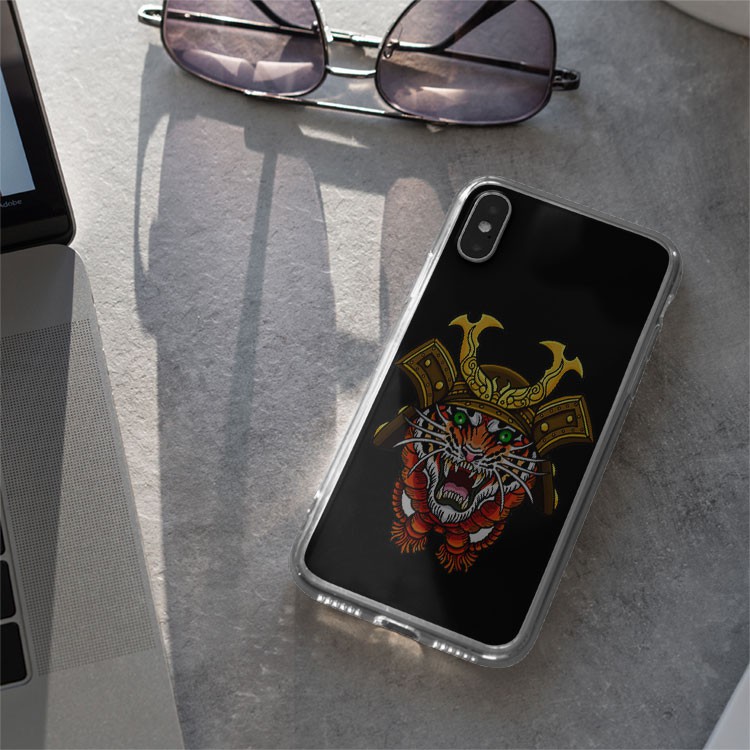 Vỏ ốp ip chuyên biệt đầu giáp samurai mặt hổ dành cho Iphone 5 đến 12 Promax DTL20210048