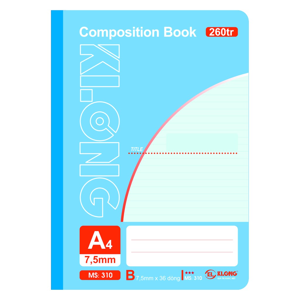 Sổ may 260tr A4 58/88 Compostion Book; MS: 310