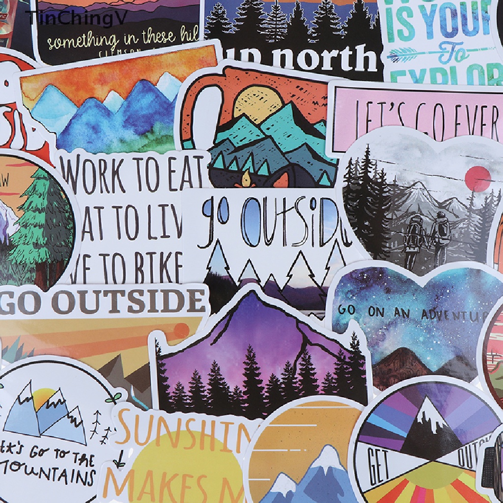 Bộ 50 Miếng Dán Trang Trí Vali / Laptop / Guitar / Xe Đạp Độc Đáo