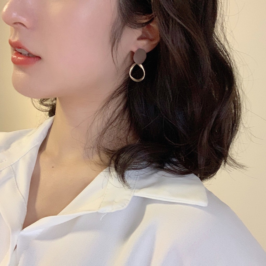 Khuyên tai mạ vàng thiết kế đơn giản thời trang cho nữ