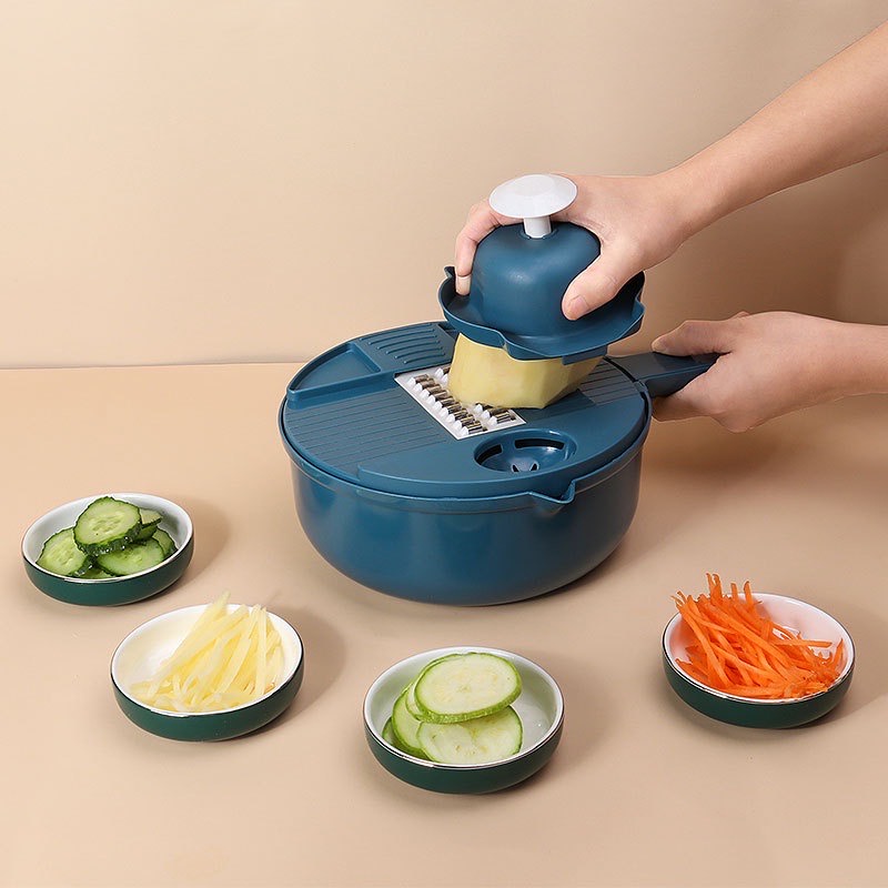 Bộ nạo rau củ đa năng, rổ bào sợi rau củ tiện lợi, bộ bào nạo rau củ kiêm rổ và chậu