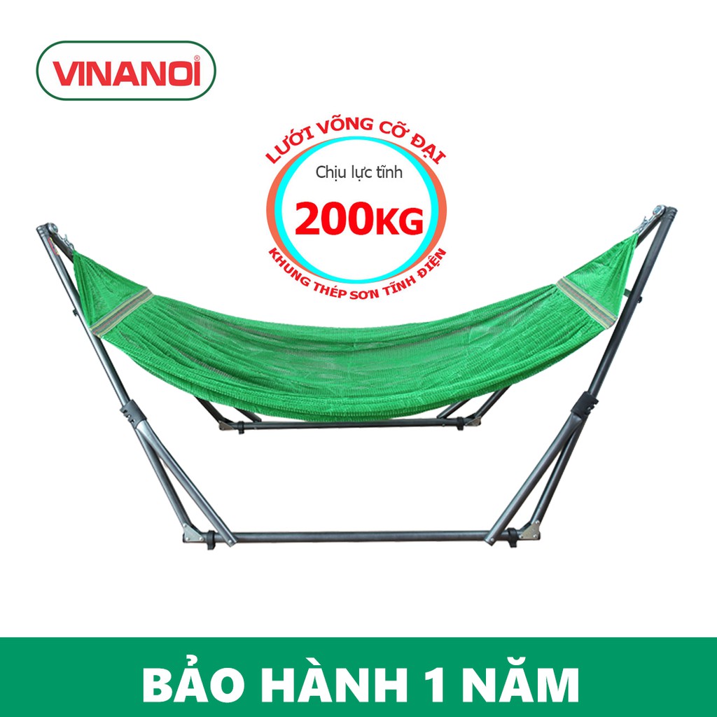 Võng Xếp Khung Thép Cao cấp Phi 32 Kèm Lưới Võng VINANOI - KVT365-LVXL/XD