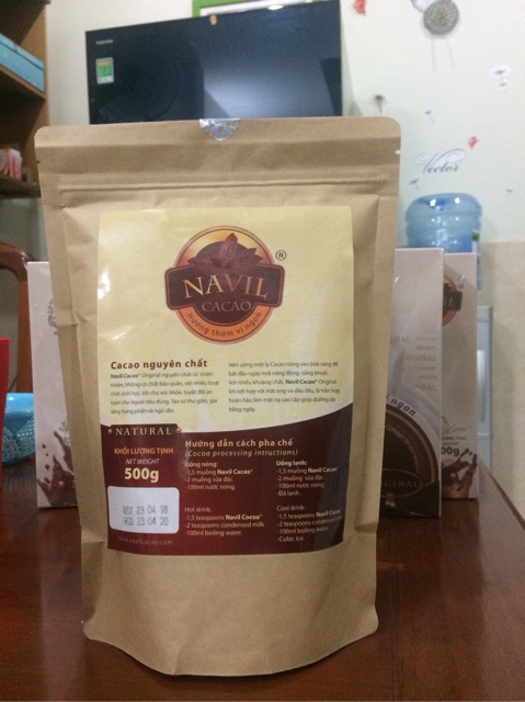 Gói 500gr bột ca cao nguyên chất Navil Ca cao