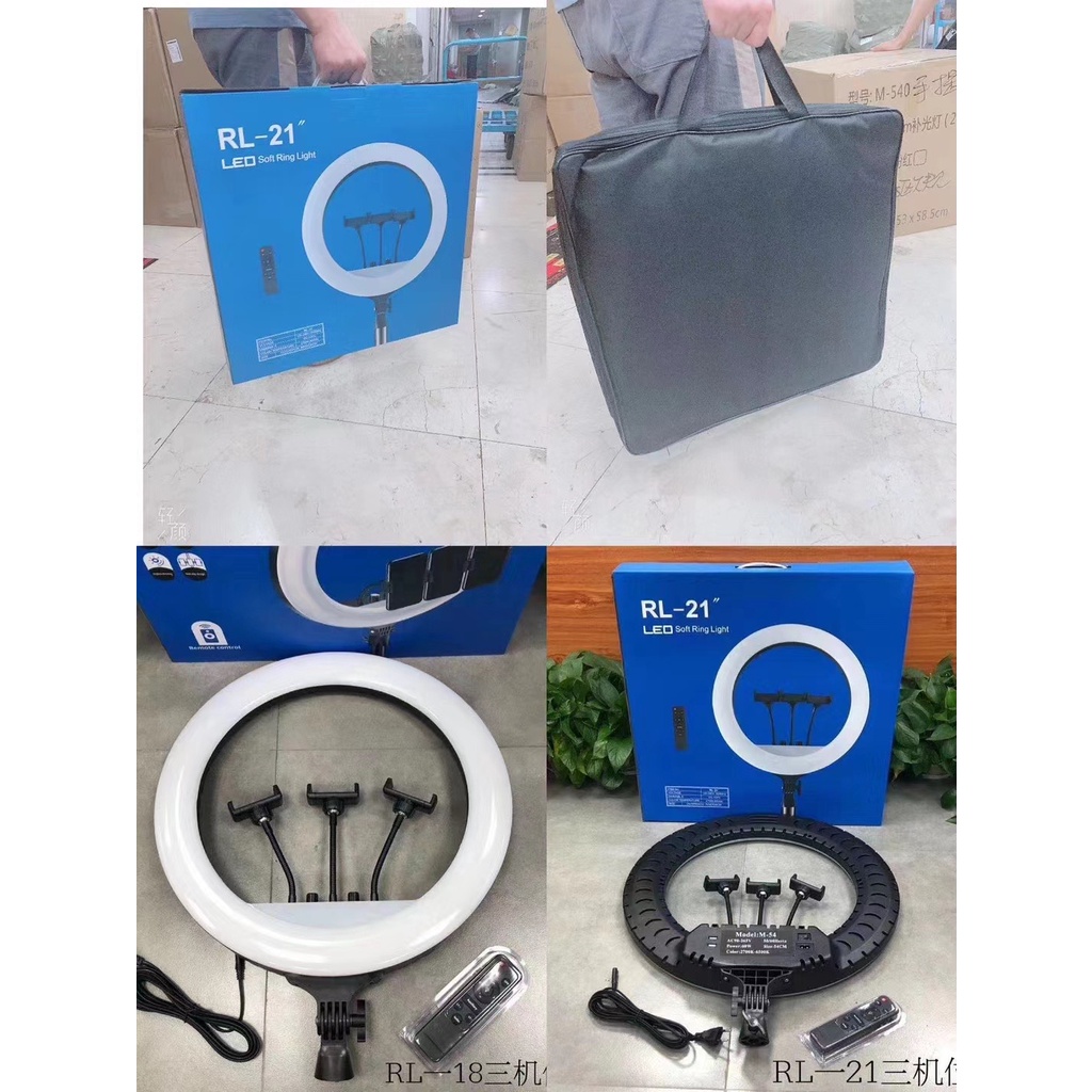 Đèn Livestream RL21 - 54CM 3 Kẹp  Kèm Chân Linco  2m1, Hỗ Trợ Quay Tiktok - Make up - Bán hàng live stream - Phun Xăm