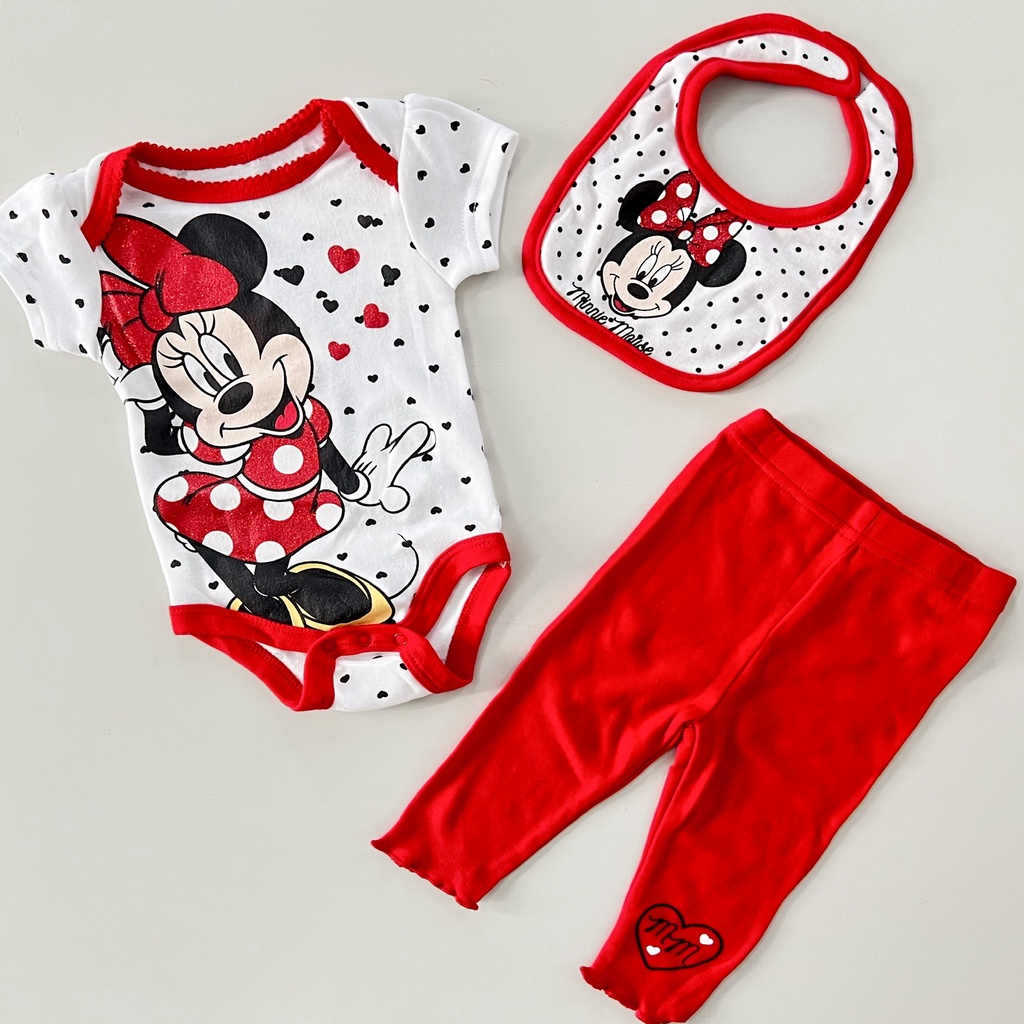 Set 3 món body, yếm kèm legging bé gái sơ sinh MINTSCLOSET Mint's Closet 0 - 9 tháng tuổi - S1163