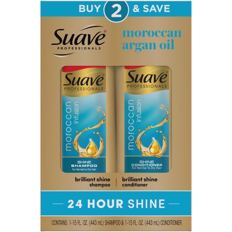 Cặp gội xả Suave Moroccan 443ml*2 mới