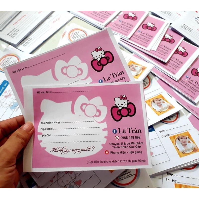 Hóa đơn phiếu ship hàng in nội dung thông tin shop theo yêu cầu