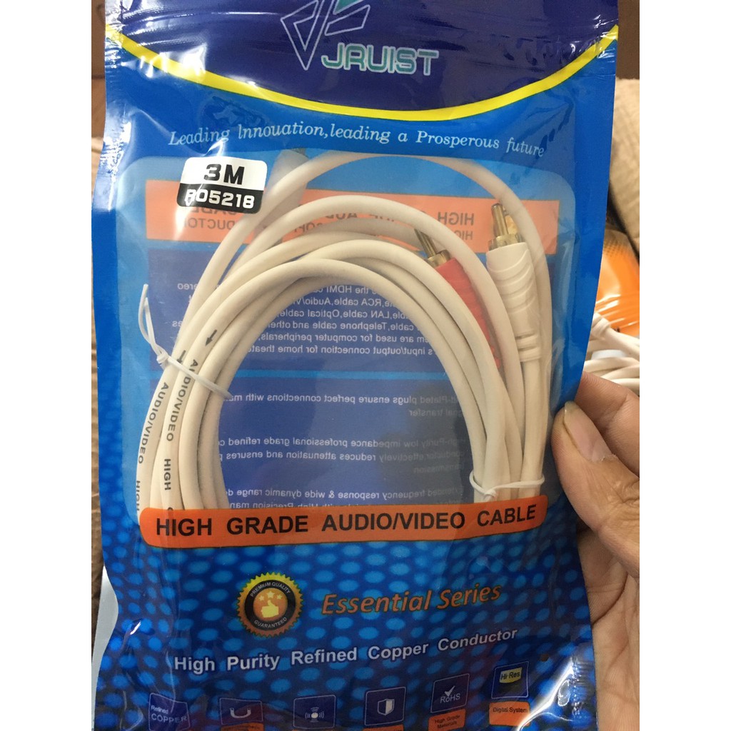 DÂY AV 1 RA 2 DÀI 1.8M CHOSEAL CHO LOA, ÂM LY