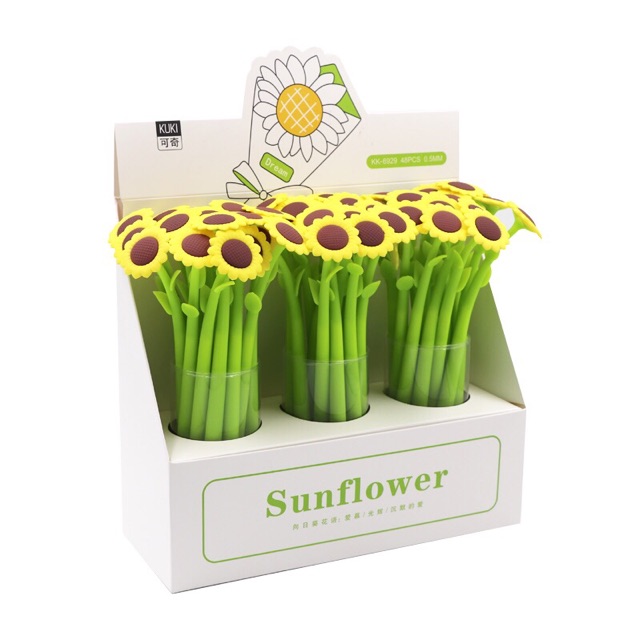 Bút ngộ nghĩnh-Bút bi nước silicon hình hoa Hướng Dương đáng yêu